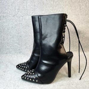 MACKIN J Black Studded Pointy Toe Heels Sizes Varies
